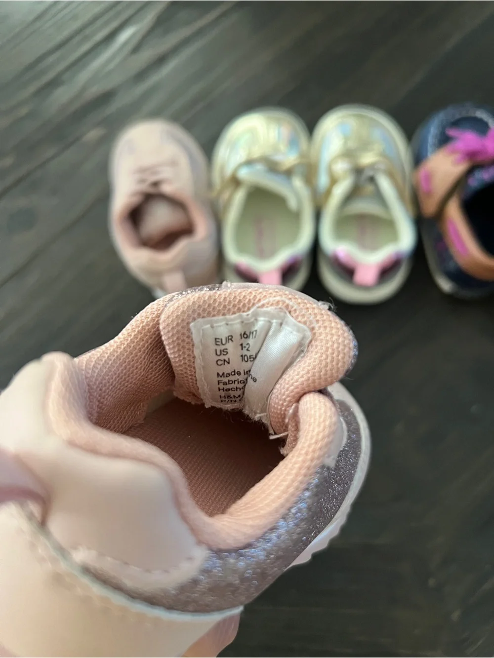 Lot of 3 Baby Girl Boat shoes and sneakers size 1-3